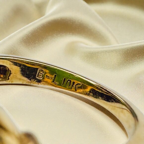 ANTIQUE- 14K Gold- Natural Nephrite Jade Ring -Size 5- Hand Carved - Art Nouveau - Picture 5 of 16